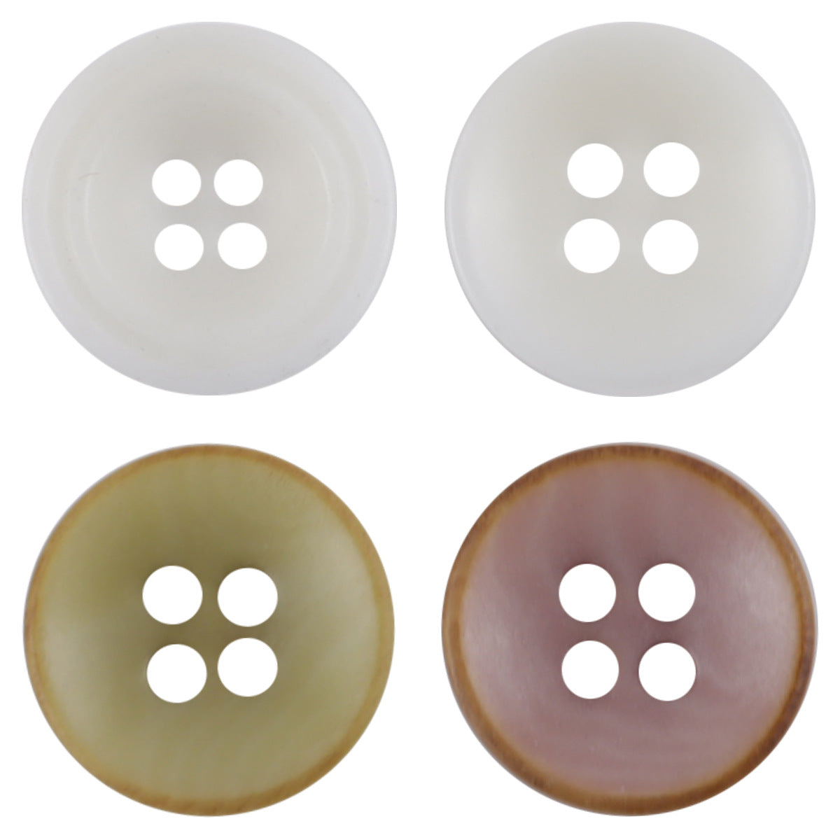 11.5mm bowl-shaped fruit buttons, 4-hole design in light mixed colors