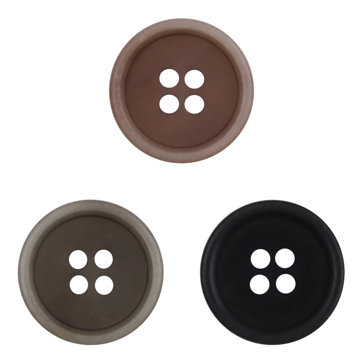 20mm fruit buttons, 4-hole, Gray Khaki/Rose Red/Black, 10 pcs