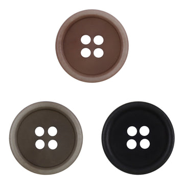 20mm fruit buttons, 4-hole, Gray Khaki/Rose Red/Black, 10 pcs