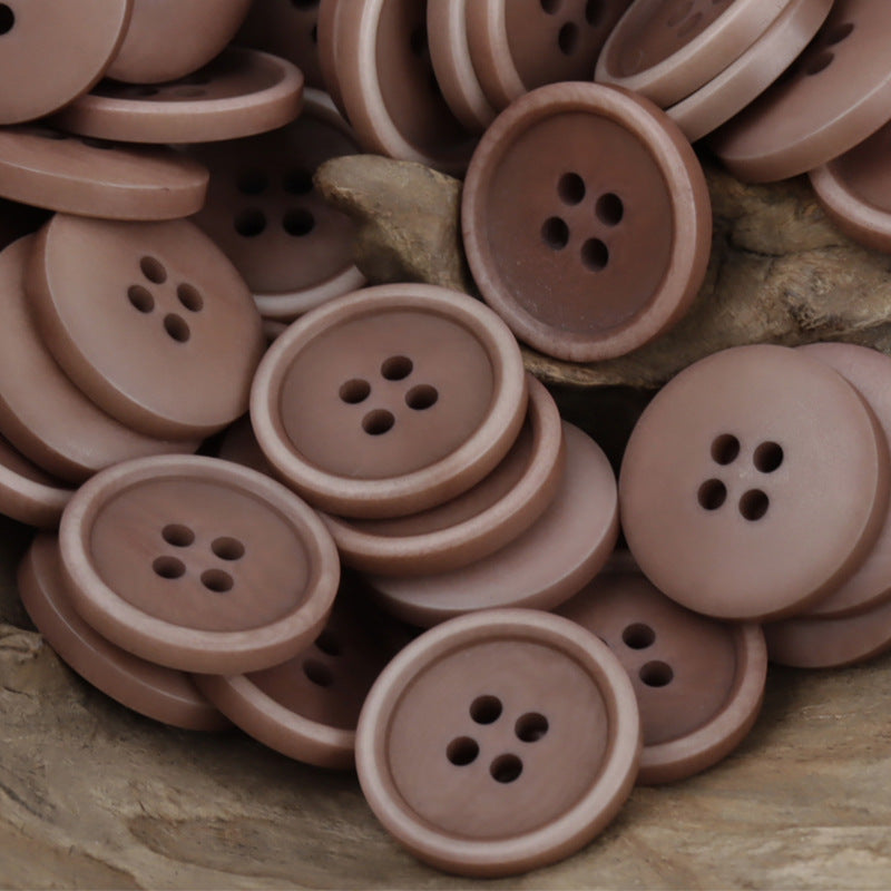 20mm fruit buttons, 4-hole, Rose Red tone, close-up set of 10 pcs
