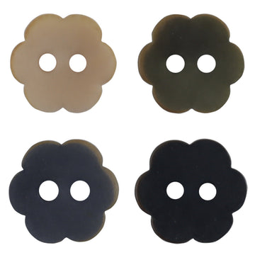 Matte floral tagua nut buttons, assorted colors, 2-hole kids sewing set