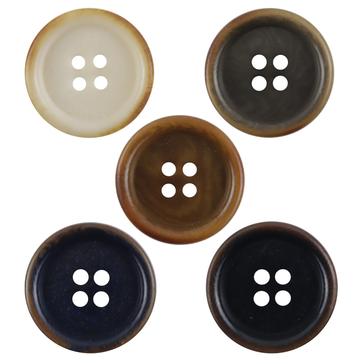 Rustic fruit buttons: white, gray green, coffee, deep blue, black (10 pcs)