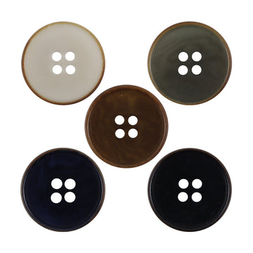 Burnt vintage nut buttons in dark blue, black, coffee, gray-green, white—10pcs
