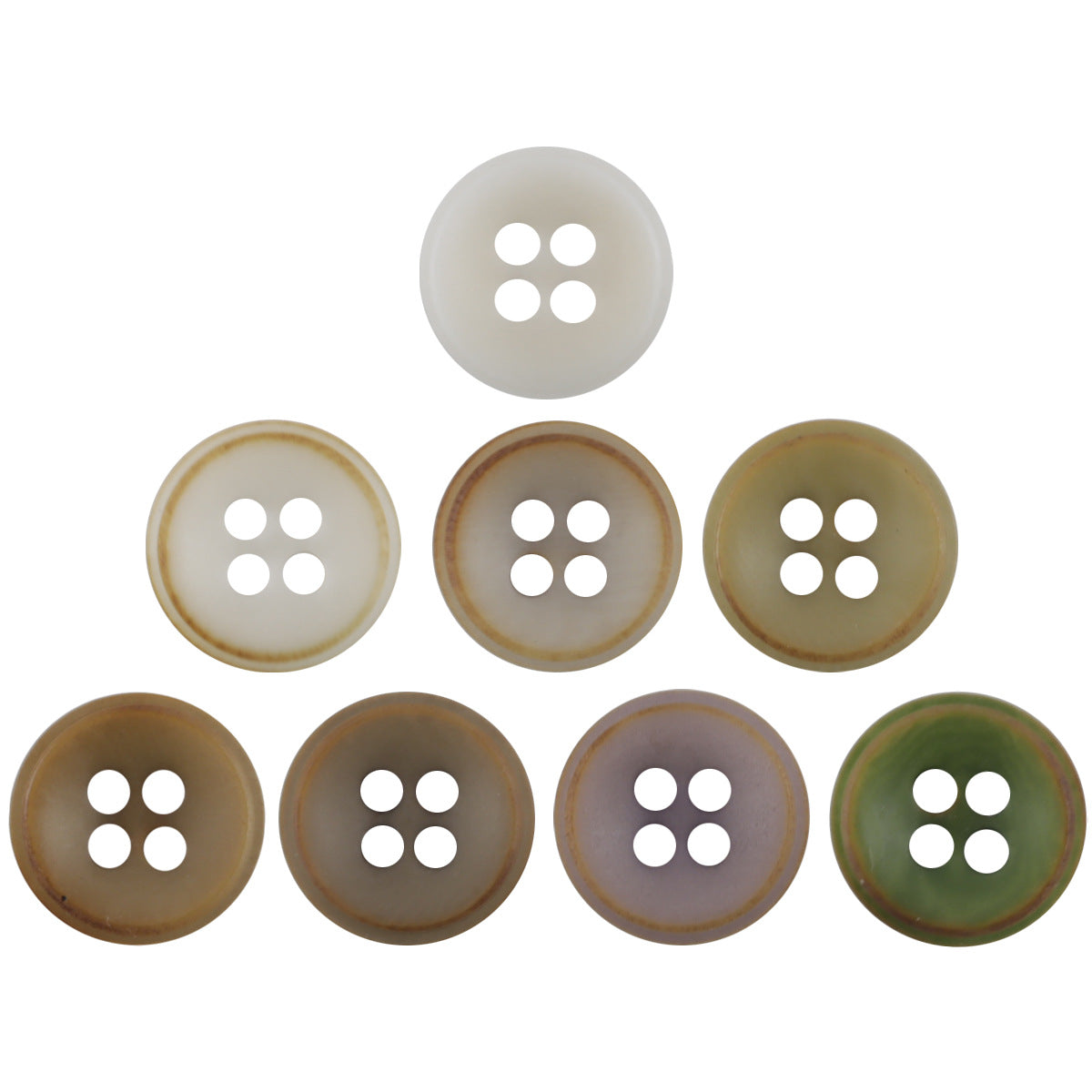 11.5mm burnt fruit buttons set, round 4-hole design, mixed colors (40 pack)