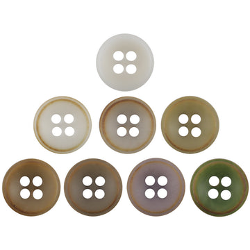 11.5mm burnt fruit buttons set, round 4-hole design, mixed colors (40 pack)