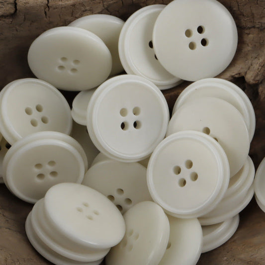 Two-Tone Natural Fruit Buttons for Blue-Black Jackets 10pcs White