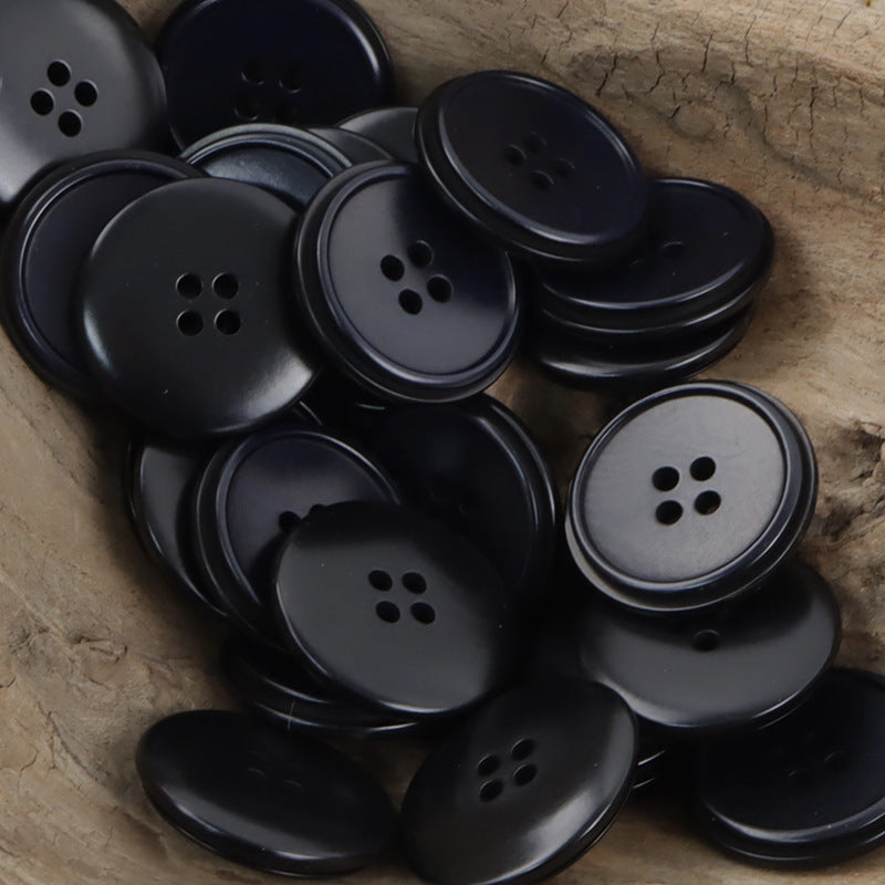 Natural fruit buttons, blue-black, 4-hole, 10 pcs