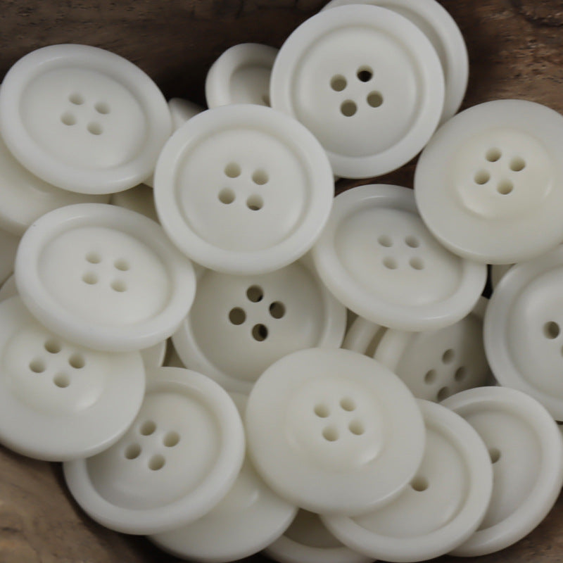 White four-hole nut buttons, 10 pcs