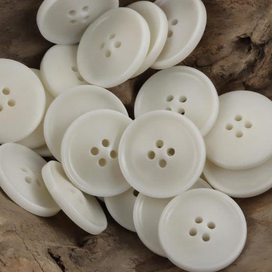 Round Natural Fruit Buttons for Wine Red Coats Jackets 10pcs White