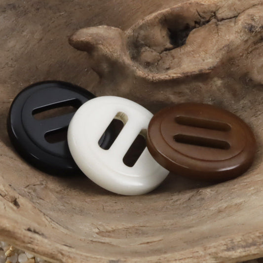 Retro Natural Tagut Nut Long-Eye Adjustable Slider Buckle 10PCS