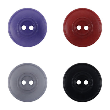 Dual-circle tagua nut buttons: purple, red, gray, black (10 pcs)