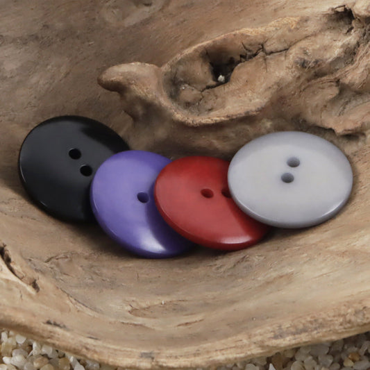 Eco-Friendly Dual-Circles Purple-Grey Tagua Nut Buttons 10pcs