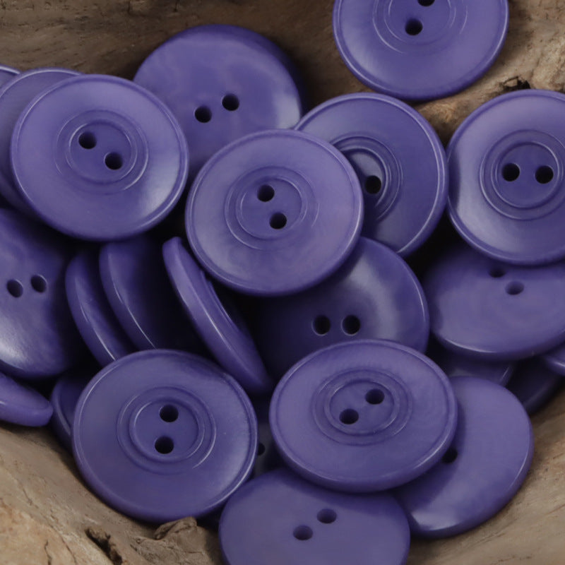 Purple dual-circle tagua nut buttons with two-hole design (10 pcs)