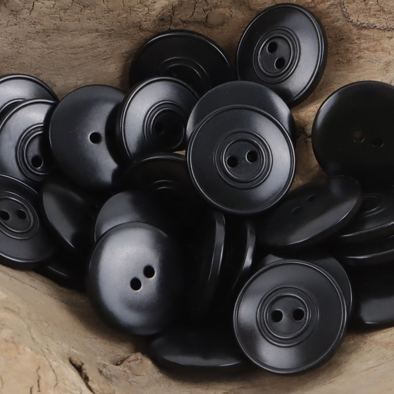 Dark dual-circle tagua nut buttons with two holes, assorted set