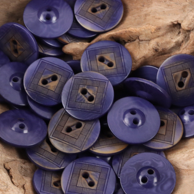 Purple chessboard tagua nut buttons, two-hole design