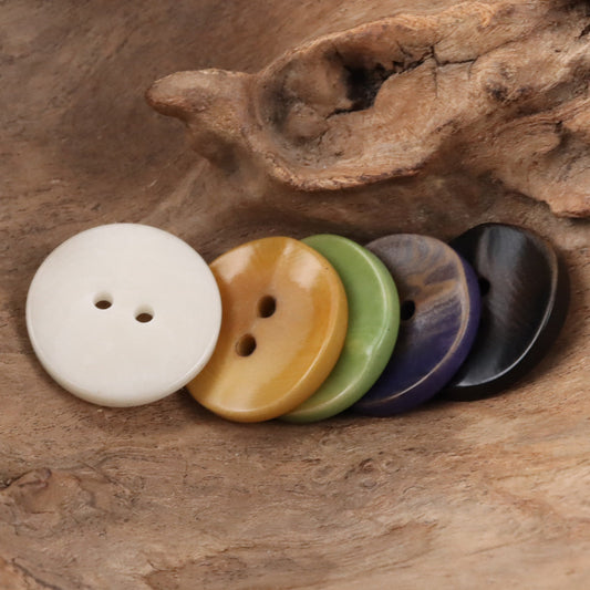 Curved Wave Natural Corozo Tagua Nut Buttons 10PCS