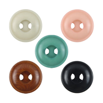 Natural tagua nut buttons, two-hole, assorted colors (beige, pink, green, coffee, black)