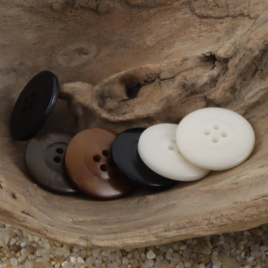 Vintage Fire-Burned Natural Tagua Nut Buttons 10pcs
