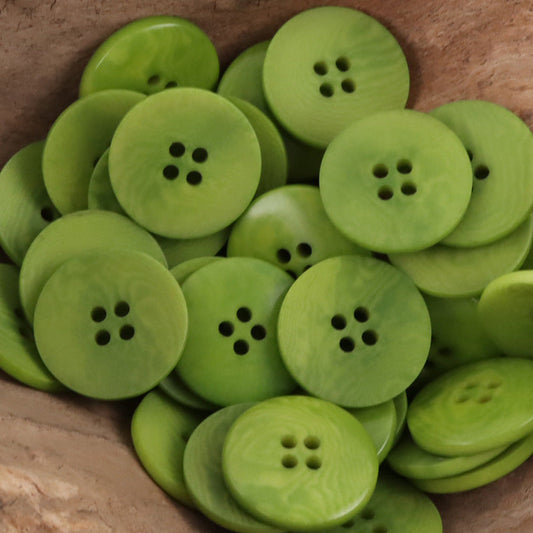 Flat Grass Green Tagut Nut Buttons for Nature-Inspired Clothing 20 Pack