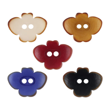 Butterfly-shaped nut buttons set: beige, khaki, red, black, blue-purple (10pcs)