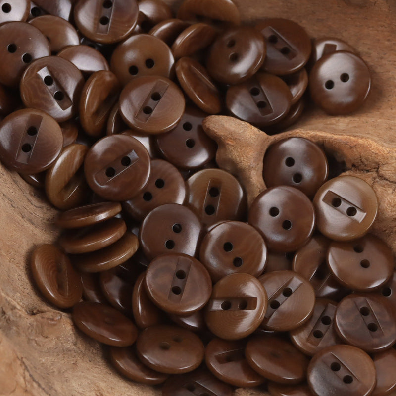 2-hole fruit buttons, coffee brown buttons with two holes