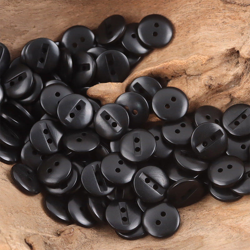 2-hole fruit buttons, black buttons with two holes