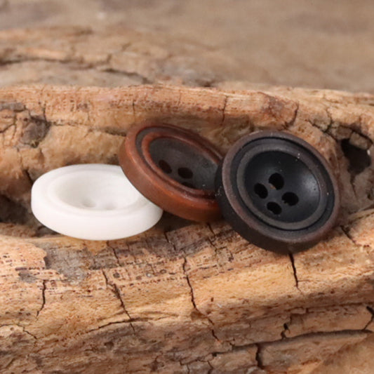 11.5mm Burnt Red Coffee-Colored Tagut Nut Buttons for Linen Blouses 10pcs