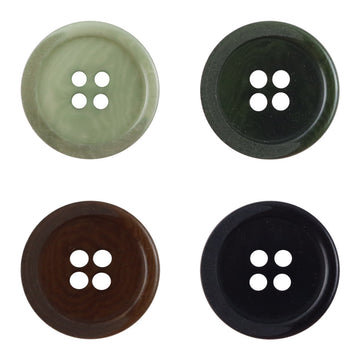 Tagut buttons with 4 holes, light green, dark green, coffee, and black set