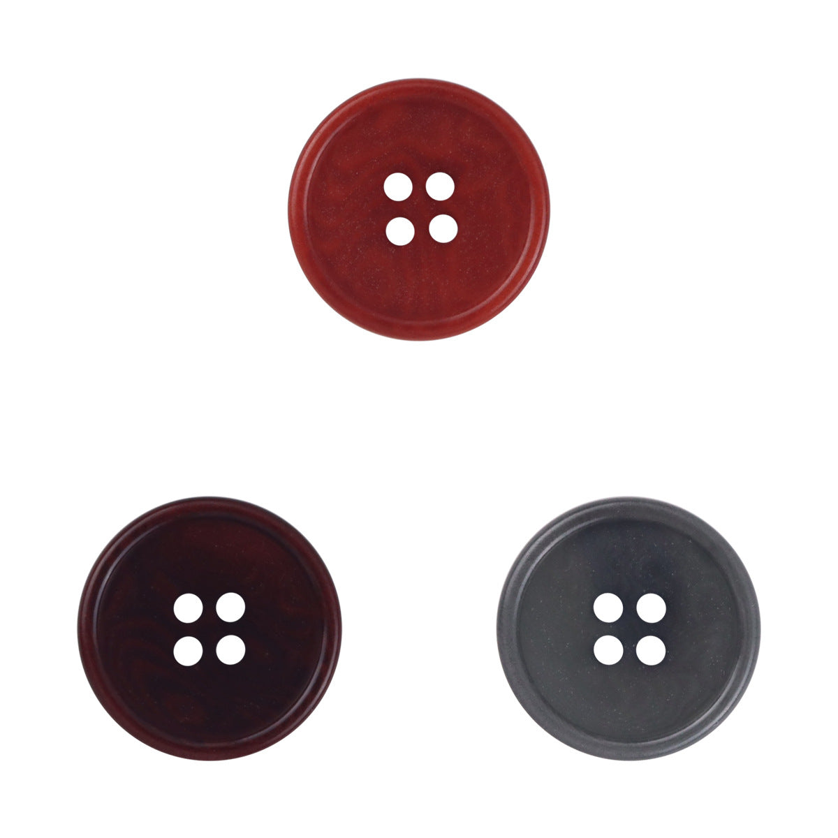 Dark red round 4-hole buttons for suits, natural tagua nut style