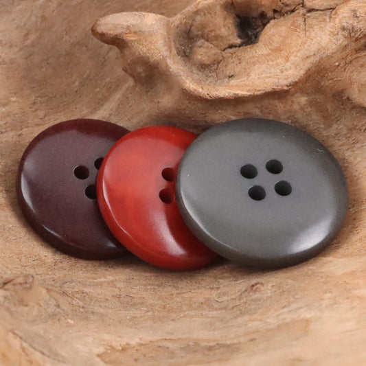 Dark Red Natural Tagut Nut Buttons for Suits Trousers 10pcs