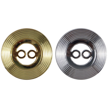 Ziermetallknopf-Set 15mm: goldener und silberner geometrischer Knopf mit 2 Löchern