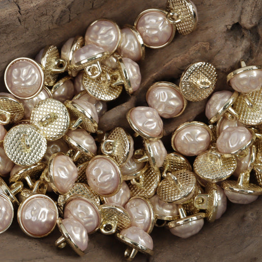 11.5mm Chinese Style Metal Base Buttons for Hanfu Skirt 10pcs Pink Orange