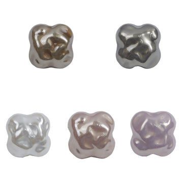 Cloud resin buttons in gray/white/pink/purple, metal shanks for bracelets (10pcs)