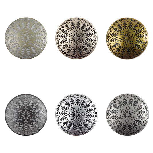 Symmetrical Small Tree Pattern Round Metal Buttons with Shank 10pcs