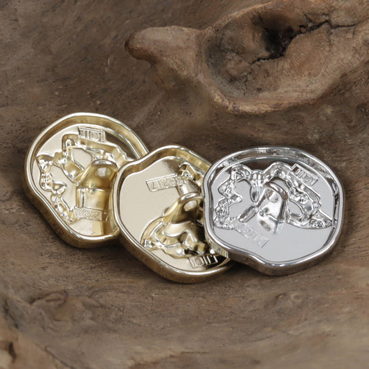 Irregular White Gold Butterfly Pattern Metal Shank Buttons 10pcs