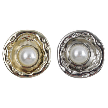 Lotus pearl metal buttons: round gold and silver with raised pearl center