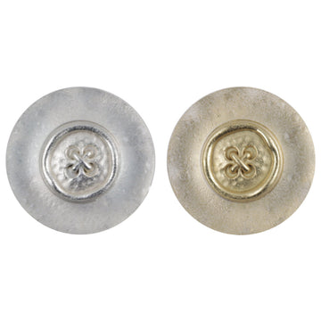 Matt gold and silver small flower metal buttons, front with loop detail
