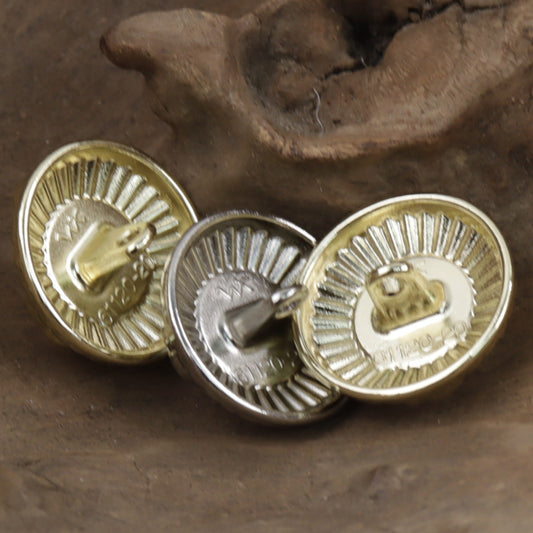 Double-Ring Pearl Gold and Silver Metal Decorative Buttons 10pcs