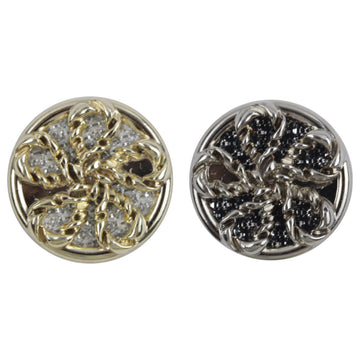 Gold & silver windmill metal buttons, round embossed swirl fronts with rim