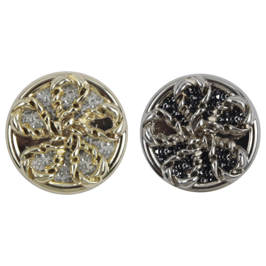 Gold and Silver Windmill Metal Buttons for Woolen Coats 10pcs