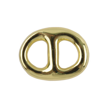 Gold pig nose-shaped metal button with 2-hole design and shank