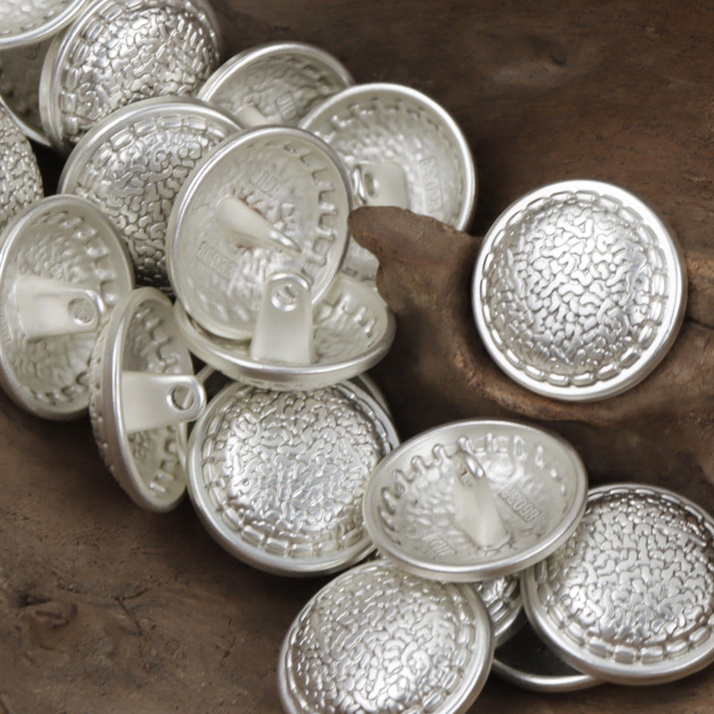 Snakeskin pattern metal buttons, mixed silver and gold fronts with shanks, 10 pcs