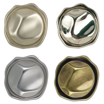 Unregelmäßige „Little Sun“ Zinklegierungs-Metallknöpfe, silbern und bronzefarben (Vorderseiten)
