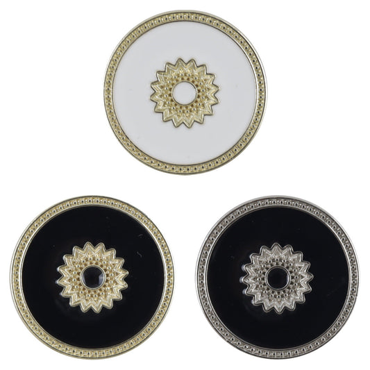 Embellished Floral White Gold Tone Metal Personalized Buttons 10pcs