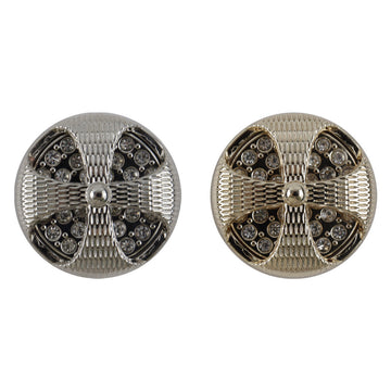 Diamond-inlaid hollow windmill metal buttons, silver and gold