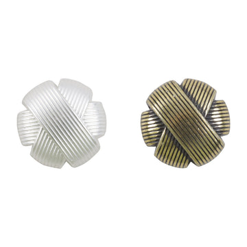 10-mm Metallknöpfe, silberfarbene Rippenoptik, mit Öse