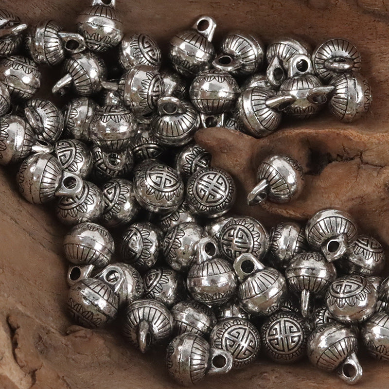 Silver metal shank buttons, round Chinese knot and ribbed designs with loop shanks