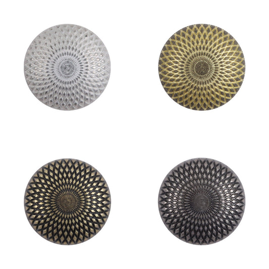 Vintage Geometric Mysterious Style Round Shank Metal Buttons,10pcs