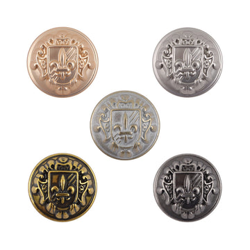 Retro shield sword metal shank buttons, rose gold to black assortment (10pcs)