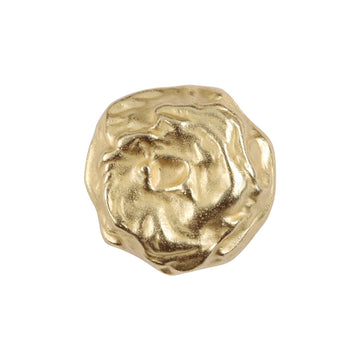Rock-shaped gold metal button with ornate Egyptian-style relief face detail